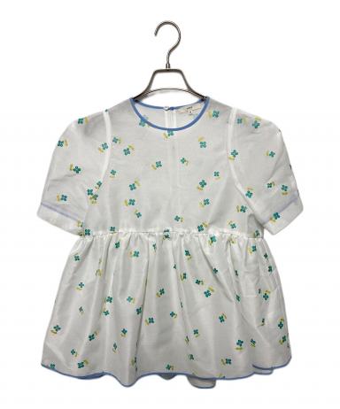 Yori ラメクローバーパフブラウス 38 新品 中古・古着通販】yori (ヨリ) ラメクローバーパフブラウス ホワイト