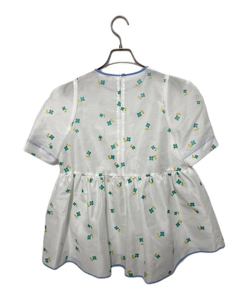 YORI（ヨリ）yori (ヨリ) ラメクローバーパフブラウス ホワイト サイズ:36の古着・服飾アイテム