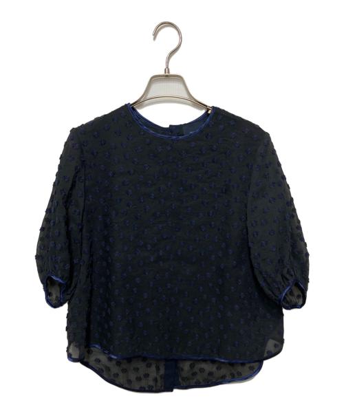 yori shirocon（ヨリ シロコン）yori shirocon (ヨリ シロコン) フローラバックリボンブラウス ネイビー サイズ:34の古着・服飾アイテム