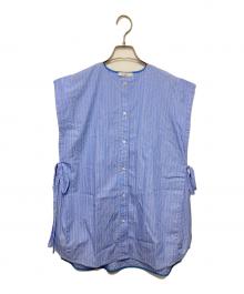 YORI（ヨリ）の古着「ウェッジラインブラウス」｜ブルー