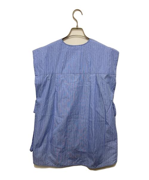 YORI（ヨリ）YORI (ヨリ) ウェッジラインブラウス ブルー サイズ:Fの古着・服飾アイテム