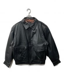 DANIER（ダニエ）の古着「レザーボンバージャケット」｜ブラック