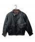 DANIER（ダニエ）の古着「レザーボンバージャケット」｜ブラック