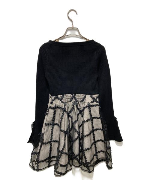 Resexxy（リゼクシー）Resexxy (リゼクシー) ドッキングフレアミニニットワンピース ブラック サイズ:Fの古着・服飾アイテム