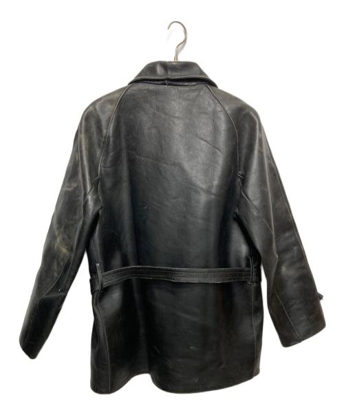 CONFEZIONI MARA（コンフェツィオーニ・マーラ）CONFEZIONI MARA (コンフェツィオーニ・マーラ) USED (ユーズド) 40s‐50s イタリア製 モーターサイクルコート/カーコート ブラック サイズ:56の古着・服飾アイテム