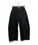 moussyマウジー）の古着「REMAKE WIDE STRAIGHT/デニムパンツ/リメイク・ワイド・ストレート」｜ブラック