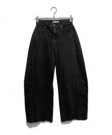 moussy（マウジー）の古着「REMAKE WIDE STRAIGHT/デニムパンツ/リメイク・ワイド・ストレート」｜ブラック