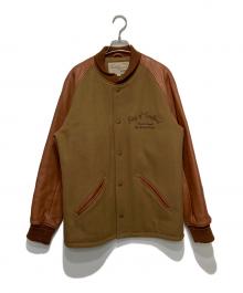 AVIREX（アヴィレックス）の古着「MELTON×LEATHER CAR COAT/スタジャン」｜ブラウン