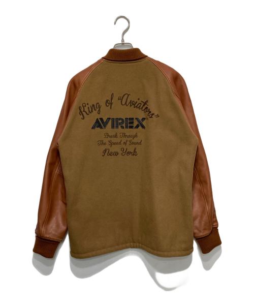AVIREX（アヴィレックス）AVIREX (アヴィレックス) MELTON×LEATHER CAR COAT/スタジャン ブラウン サイズ:XLの古着・服飾アイテム