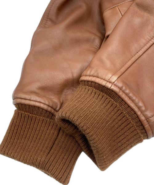 AVIREX（アヴィレックス）AVIREX (アヴィレックス) MELTON×LEATHER CAR COAT/スタジャン ブラウン サイズ:XLの古着・服飾アイテム