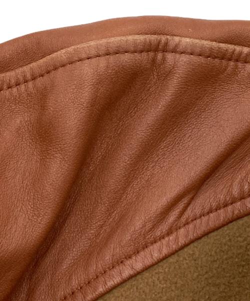 AVIREX（アヴィレックス）AVIREX (アヴィレックス) MELTON×LEATHER CAR COAT/スタジャン ブラウン サイズ:XLの古着・服飾アイテム