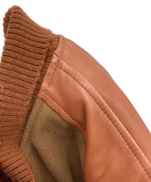 AVIREX（アヴィレックス）AVIREX (アヴィレックス) MELTON×LEATHER CAR COAT/スタジャン ブラウン サイズ:XLの古着・服飾アイテム