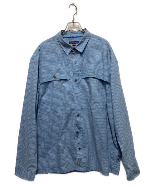 Patagonia（パタゴニア）Patagonia (パタゴニア) ロングスリーブ アイランド ホッパーII シャツ/チェックシャツ ブルー サイズ:XLの古着・服飾アイテム