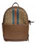 COACH（コーチ）の古着「トンプソン バックパック シグネチャー ジャカード ウィズ ヴァーシティ ストライプ/リュック」｜ブラウン