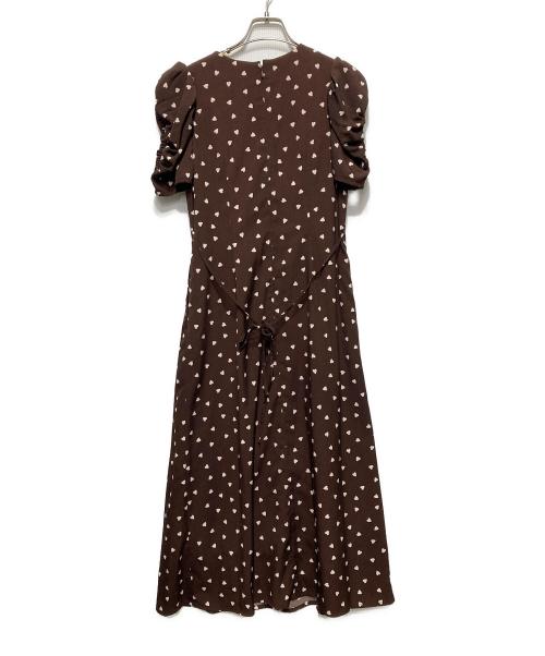 Snidel（スナイデル）Snidel (スナイデル) ハートプリントワンピース ブラウン サイズ:Sの古着・服飾アイテム