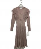 Lily Brownリリーブラウン）の古着「シフォンドッキングニットワンピース」｜ブラウン