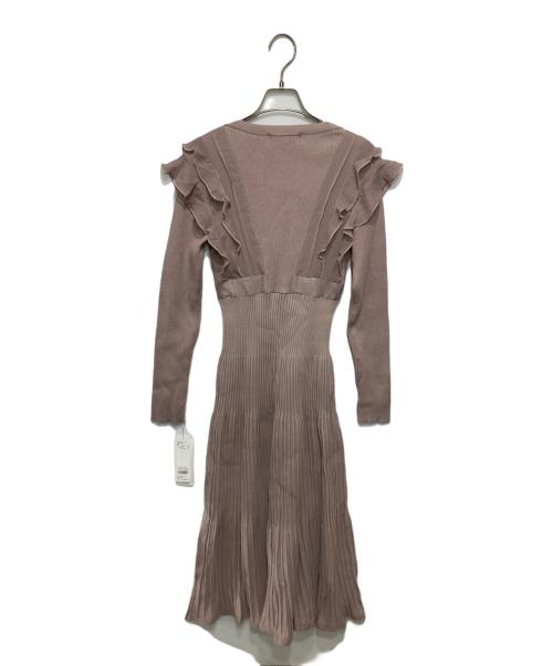 Lily Brown（リリーブラウン）Lily Brown (リリーブラウン) シフォンドッキングニットワンピース ブラウン サイズ:Fの古着・服飾アイテム