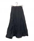 crewreクルー）の古着「ナイロンドレープマキシスカート」｜ブラック