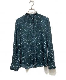 MACKINTOSH LONDON（マッキントッシュ ロンドン）の古着「スクラッチドットプリントブラウス」｜グリーン