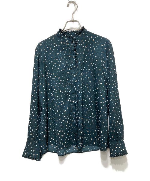 MACKINTOSH LONDON（マッキントッシュ ロンドン）MACKINTOSH LONDON (マッキントッシュ ロンドン) スクラッチドットプリントブラウス グリーン サイズ:38の古着・服飾アイテム