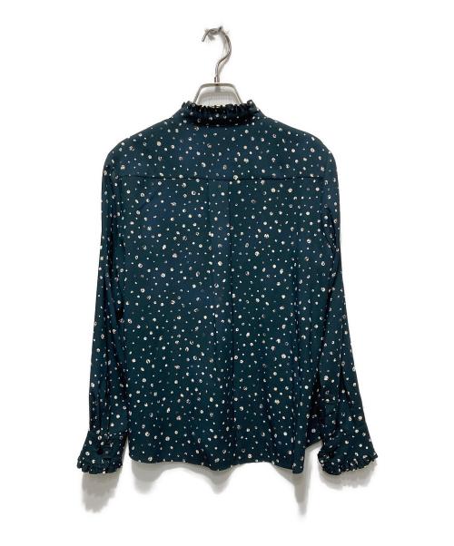 MACKINTOSH LONDON（マッキントッシュ ロンドン）MACKINTOSH LONDON (マッキントッシュ ロンドン) スクラッチドットプリントブラウス グリーン サイズ:38の古着・服飾アイテム
