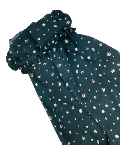 MACKINTOSH LONDON（マッキントッシュ ロンドン）MACKINTOSH LONDON (マッキントッシュ ロンドン) スクラッチドットプリントブラウス グリーン サイズ:38の古着・服飾アイテム