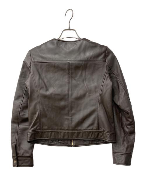 KUMIKYOKU（クミキョク）KUMIKYOKU (クミキョク) ラムレザージャケット ブラウン サイズ:3の古着・服飾アイテム
