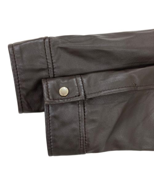 KUMIKYOKU（クミキョク）KUMIKYOKU (クミキョク) ラムレザージャケット ブラウン サイズ:3の古着・服飾アイテム
