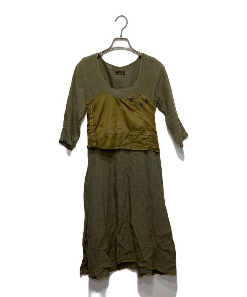KAPITAL（キャピタル）KAPITAL (キャピタル) KOUNTRY/リネンワンピース オリーブの古着・服飾アイテム