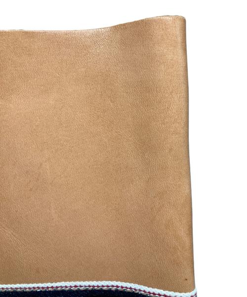 Tenjin Works（テンジンワークス）TENJIN WORKS (テンジンワークス) デニムレザー切替ハンドバッグ ベージュの古着・服飾アイテム