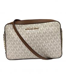 MICHAEL KORS（マイケル・コース）の古着「JET SET ITEM クロスボディ ラージ - MKシグネチャー/ショルダーバッグ」｜ブラウン