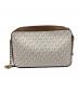 中古・古着 MICHAEL KORS (マイケル・コース) JET SET ITEM クロスボディ ラージ - MKシグネチャー/ショルダーバッグ ブラウン：7000円