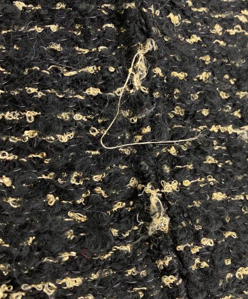 伊太利屋（イタリヤ）伊太利屋 (イタリヤ) ハイネックリーフ刺繍ツイードニット ブラック サイズ:9A2の古着・服飾アイテム