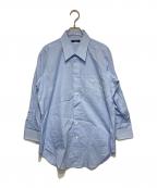 BURBERRY LONDONバーバリーロンドン）の古着「ロゴ刺繍ブロードシャツ」｜ブルー