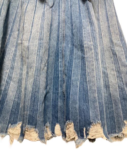 TWIN-SET（ツインセット）TWIN-SET (ツインセット) デニムフリンジプリーツスカート インディゴ サイズ:Sの古着・服飾アイテム