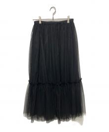 JOURNAL STANDARD relume（ジャーナルスタンダード レリューム）の古着「ウォッシャブルチュールイージースカート」｜ブラック