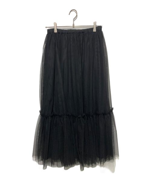 JOURNAL STANDARD relume（ジャーナルスタンダード レリューム）JOURNAL STANDARD relume (ジャーナルスタンダード レリューム) ウォッシャブルチュールイージースカート ブラック サイズ:Ｆの古着・服飾アイテム