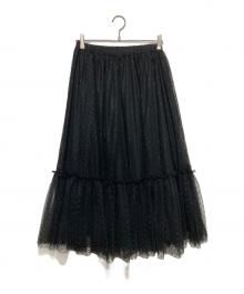 JOURNAL STANDARD relume（ジャーナルスタンダード レリューム）の古着「チュールドットフレアスカート」｜ブラック