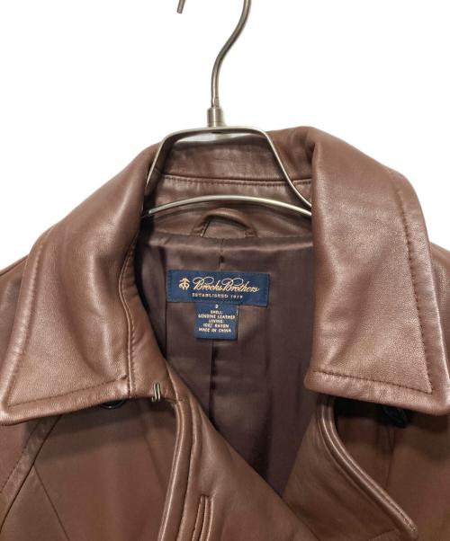 BROOKS BROTHERS（ブルックスブラザーズ）BROOKS BROTHERS (ブルックスブラザーズ) レザートレンチコート ブラウン サイズ:2の古着・服飾アイテム