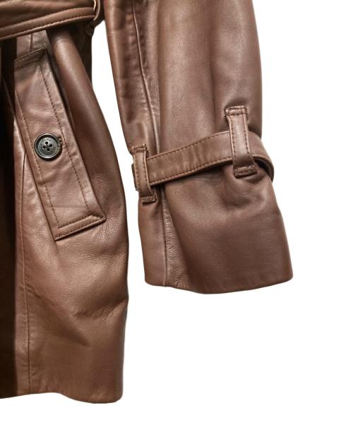 BROOKS BROTHERS（ブルックスブラザーズ）BROOKS BROTHERS (ブルックスブラザーズ) レザートレンチコート ブラウン サイズ:2の古着・服飾アイテム