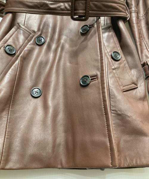 BROOKS BROTHERS（ブルックスブラザーズ）BROOKS BROTHERS (ブルックスブラザーズ) レザートレンチコート ブラウン サイズ:2の古着・服飾アイテム