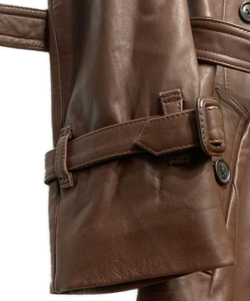 BROOKS BROTHERS（ブルックスブラザーズ）BROOKS BROTHERS (ブルックスブラザーズ) レザートレンチコート ブラウン サイズ:2の古着・服飾アイテム