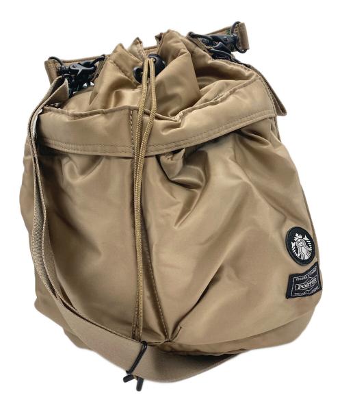 PORTER（ポーター）PORTER (ポーター) STARBUCKS COFFEE (スターバックスコーヒー) 2WAYショルダーバッグ/コーヒービーンシェイプ/ツールバッグ ベージュの古着・服飾アイテム