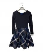 BLUE LABEL CRESTBRIDGEブルーレーベルクレストブリッジ）の古着「Long sleeve dress/ニットワンピース」｜ブラック