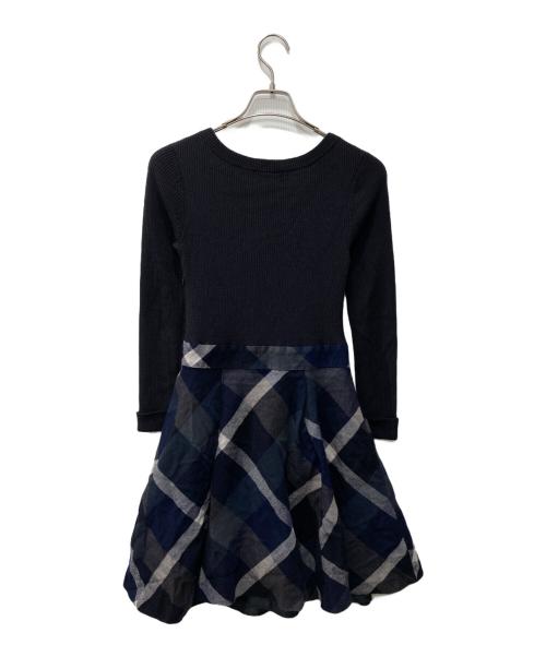 BLUE LABEL CRESTBRIDGE（ブルーレーベルクレストブリッジ）BLUE LABEL CRESTBRIDGE (ブルーレーベルクレストブリッジ) Long sleeve dress/ニットワンピース ブラック サイズ:36の古着・服飾アイテム
