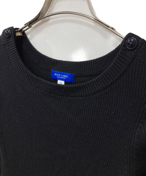 BLUE LABEL CRESTBRIDGE（ブルーレーベルクレストブリッジ）BLUE LABEL CRESTBRIDGE (ブルーレーベルクレストブリッジ) Long sleeve dress/ニットワンピース ブラック サイズ:36の古着・服飾アイテム