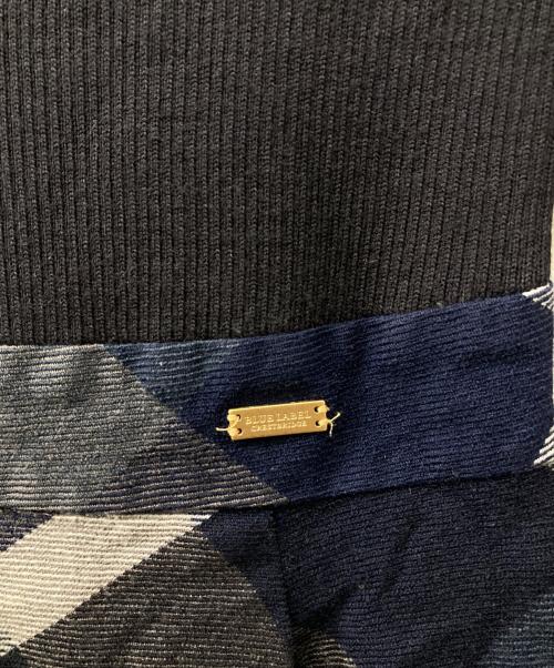 BLUE LABEL CRESTBRIDGE（ブルーレーベルクレストブリッジ）BLUE LABEL CRESTBRIDGE (ブルーレーベルクレストブリッジ) Long sleeve dress/ニットワンピース ブラック サイズ:36の古着・服飾アイテム
