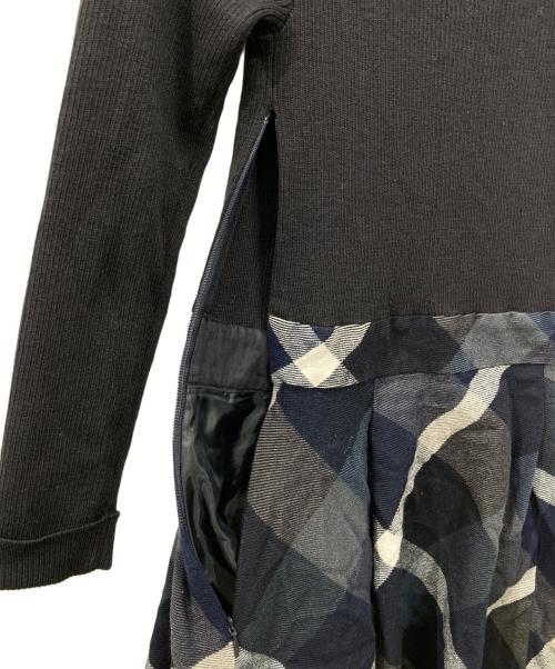 BLUE LABEL CRESTBRIDGE（ブルーレーベルクレストブリッジ）BLUE LABEL CRESTBRIDGE (ブルーレーベルクレストブリッジ) Long sleeve dress/ニットワンピース ブラック サイズ:36の古着・服飾アイテム