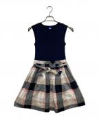 BLUE LABEL CRESTBRIDGEブルーレーベルクレストブリッジ）の古着「ノースリーブニットワンピース」｜ネイビー