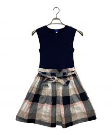 BLUE LABEL CRESTBRIDGE（ブルーレーベルクレストブリッジ）の古着「ノースリーブニットワンピース」｜ネイビー